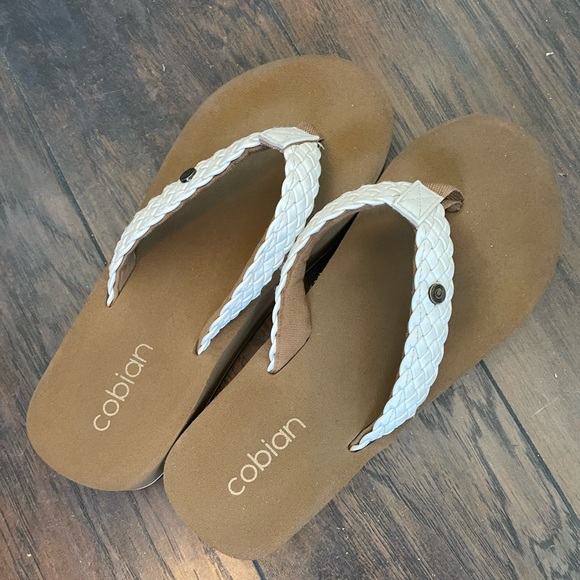 Cobian Tan and Cream Sandals - Picture 1 of 3